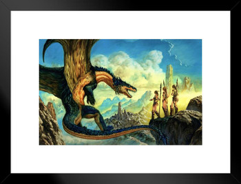 Alianza Dragon by Ciruelo Artist Painting Fantasy Matted Framed Wall Decor Art Print 20x26