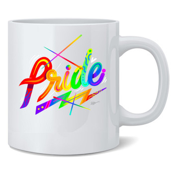 Pride Rainbow by Jason Naylor LGBTQIA Pride Flag Bright Colorful Graffiti Street Art Style Motivational Ceramic Coffee Mug Tea Cup Fun Novelty Gift 12 oz