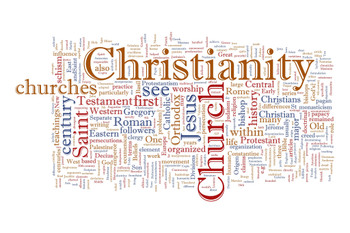 Christianity Word Cloud Cool Wall Decor Art Print Poster 18x12