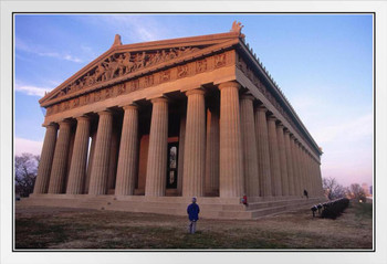 The Parthenon in Nashville Tennessee Photo Photograph White Wood Framed Poster 20x14