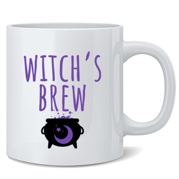 Witches Brew Cauldron Halloween Fall Cute Funny Ceramic Coffee Mug Tea Cup Fun Novelty Gift 12 oz