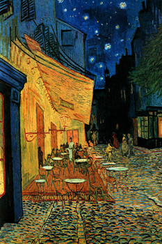 Vincent Van Gogh Cafe Terrace At Night Van Gogh Wall Art Impressionist Painting Style Cafe Town Wall Decor Landscape Night Sky Poster Starry Night Decor Fine Art Cool Wall Decor Art Print Poster 24x36