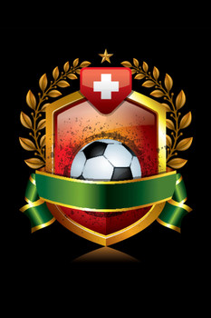 Switzerland Soccer Icon with Laurel Wreath Sports Cool Wall Decor Art Print Poster 12x18