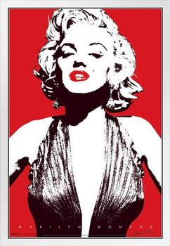 marilyn monroe poster black and white with red lips