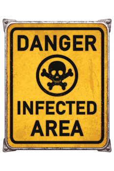 Danger Infected Area Skull and Crossbones Poison Warning Sign Cool Huge Large Giant Poster Art 36x54
