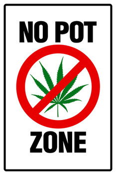 Warning Sign No Pot Zone Marijuana 420 Weed Dope Ganja Mary Jane Wacky Tobacky Bud Cannabis Room Gifts Guys Propaganda Smoking Stoner Reefer Stoned Buds Pothead Cool Wall Art Print Poster 24x36