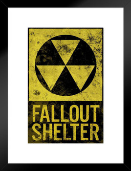 Fallout Shelter Vintage Style Sign Matted Framed Wall Art Print 20x26 inch