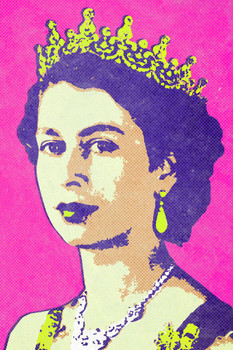 Laminated Queen Elizabeth II Portrait Pop Art Print Poster Dry Erase Sign 12x18