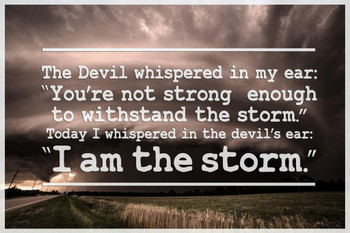 I Am The Storm Quote Motivational Inspirational Stormy Sky Photo Teamwork Inspire Quotation Gratitude Positivity Support Motivate Sign Good Vibes Social Work Cool Huge Large Giant Poster Art 54x36