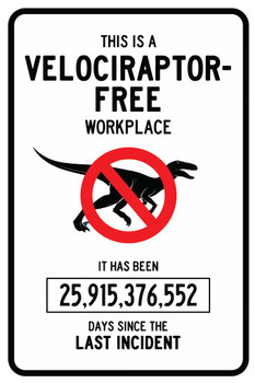 Laminated Velociraptor Free Workplace Funny Dinosaur Poster For Kids Room Dino Pictures Bedroom Dinosaur Decor Dinosaur Pictures For Wall Dinosaur Wall Art Poster Dry Erase Wall Art 24x36