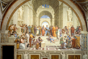 Raphael School of Athens Renaissance Painting Classical Philosopher Socrates Aristotle Greek Philosophy Painter Thick Paper Sign Print Picture 12x8