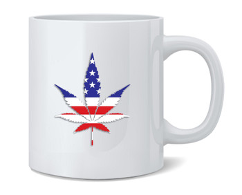 Weed American Flag USA Marijuana Legalize It 420 Ceramic Coffee Mug Tea Cup Fun Novelty Gift 12 oz