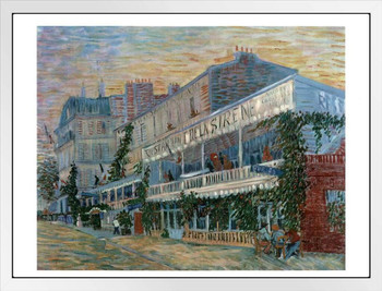 Vincent van Gogh The Restaurant de la Sirne at Asnires Painting White Wood Framed Poster 20x14