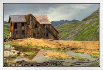 Old Abandoned Mining Building Telluride Colorado Photo Photograph White Wood Framed Poster 20x14