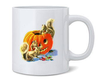 Squirrels Jackolantern Fall Vintage Halloween Mug 12oz