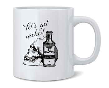 Lets Get Wicked Skull Retro Vintage Halloween Mug 12oz