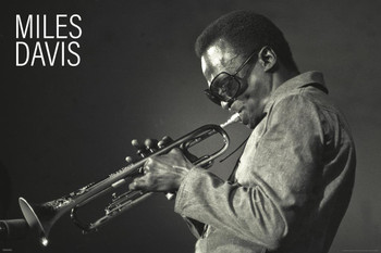 Miles Davis Schaefer Music Festival 1969 Jazz Trumpet Music Photo Black and White Portrait Stretched Canvas Art Wall Decor 16x24