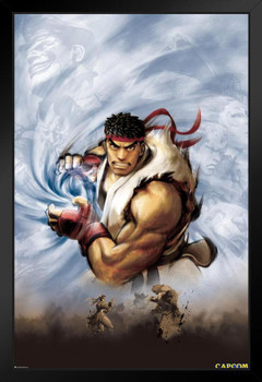 Street Fighter Ryu Art CAPCOM Video Game Merchandise Gamer Classic Fighting Stand or Hang Wood Frame Display 9x13