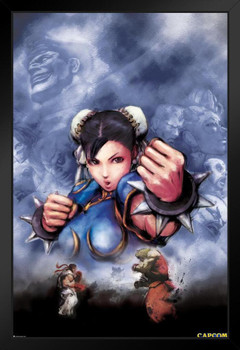 Street Fighter Chun Li Art CAPCOM Video Game Merchandise Gamer Classic Fighting Stand or Hang Wood Frame Display 9x13