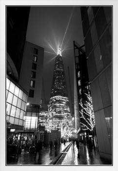The Shard Views from Riverside London England Photo Photograph White Wood Framed Poster 14x20