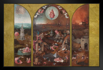 The Last Judgement Hieronymus Bosch Triptych Painting Hieronymus Bosch Print Renaissance Paintings Triptych Wall Art Biblical Eden Illustrations Painting Garden Stand or Hang Wood Frame Display 9x13