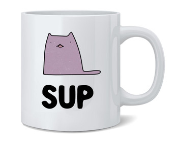 Sup Comic Cat Cartoon Cute Funny Ceramic Coffee Mug Tea Cup Fun Novelty Gift 12 oz