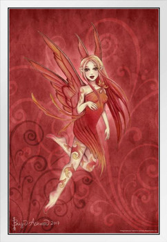 Fairy Sprite Ember by Brigid Ashwood White Wood Framed Poster 14x20