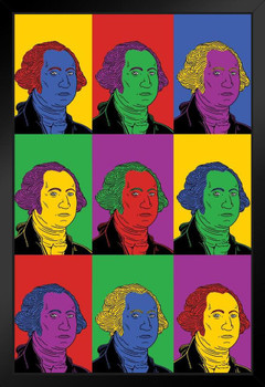 George Washington Pop Art Print Stand or Hang Wood Frame Display Poster Print 9x13