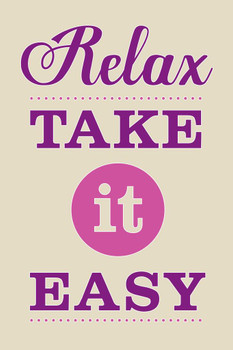 Relax Take it Easy Purple Stretched Canvas Wall Art 16x24 inch