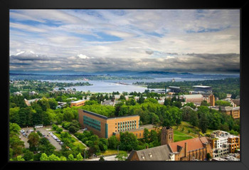 University of Washington UW UDub Seattle Aerial View Photo Photograph Art Print Stand or Hang Wood Frame Display Poster Print 13x9