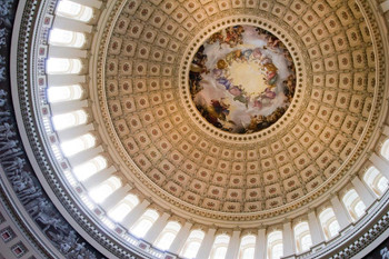 United States Capitol Rotunda Washington DC Photo Print Stretched Canvas Wall Art 24x16 inch