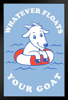 Whatever Floats Your Goat Boat Funny Goat Art Wall Decor Goat Pictures For Walls Farm Animal Pictures Wall Decor Pictures Of Cute Animals Farm Pictures Stand or Hang Wood Frame Display 9x13