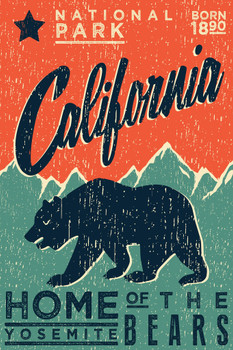 California Home of the Yosemite Bears Travel Photo Photograph Cool Wall Decor Art Print Poster 12x18