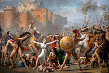 The Intervention of the Sabine Women by Jacques Louis David Realism Romantic Artwork Woman War Drawings Portrait Oil Painting Wall Art Renaissance Posters Canvas Stretched Canvas Art Wall Decor 16x24