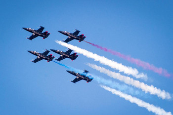 Patriots Jet Team Civilian Aerobatic Formation Photo Photograph Stretched Canvas Art Wall Decor 24x16