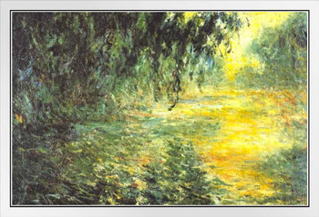 Claude Monet Rainy Morning On The Seine Impressionist Art Posters Claude Monet Prints Nature Landscape Painting Claude Monet Canvas Wall Art French Wall Decor White Wood Framed Art Poster 20x14
