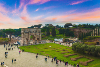 The Arch of Constantine in Rome Italy at Sunset Photo Print Stretched Canvas Wall Art 24x16 inch