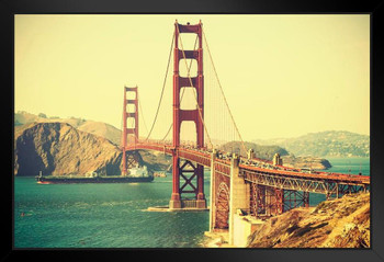 Golden Gate Bridge San Francisco Old Film Retro Style Photo Photograph Art Print Stand or Hang Wood Frame Display Poster Print 13x9