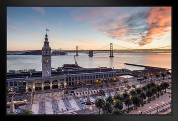 Ferry Building Sunrise San Francisco California Photo Photograph Art Print Stand or Hang Wood Frame Display Poster Print 13x9