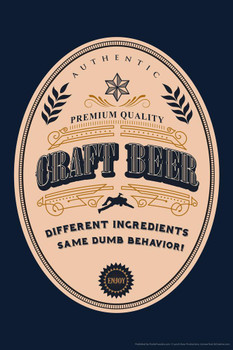 Craft Beer Label Funny Stretched Canvas Art Wall Decor 16x24