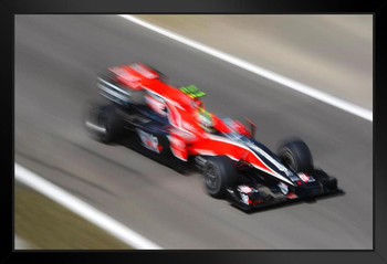Formula One Speed Race Car in Motion Photo Photograph Art Print Stand or Hang Wood Frame Display Poster Print 13x9