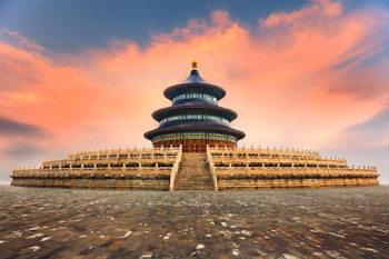 Temple of Heaven Imperial Complex Religious Buildings Beijing China Photo Print Stretched Canvas Wall Art 16x24 inch