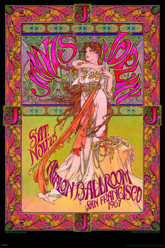 Janis Joplin Avalon Ballroom San Francisco 1967 Bob Masse Music Concert Retro Vintage Style Stretched Canvas Art Wall Decor 16x24