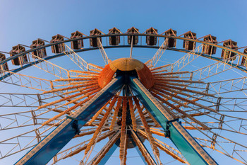 Carnival Sunset with an Ornate Ferris Wheel Photo Photograph Stretched Canvas Art Wall Decor 24x16