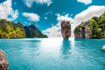 Phuket Thailand Scenic Ocean Landscape Photo Print Stretched Canvas Wall Art 24x16 inch