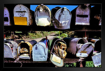 Rural Mailboxes in Hawaii Photo Photograph Art Print Stand or Hang Wood Frame Display Poster Print 13x9