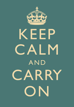 Keep Calm Carry On Motivational Inspirational WWII British Morale Slate Stretched Canvas Art Wall Decor 16x24