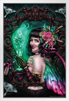 Green Fairy by Brigid Ashwood White Wood Framed Poster 14x20