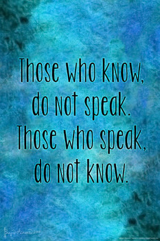 Those Who Know Do Not Speak by Brigid Ashwood Fantasy Art Wall Decor Quote Illustration Motivational Ornate Wall Art Flower Pattern Spiritual Art Decorative Stretched Canvas Art Wall Decor 16x24