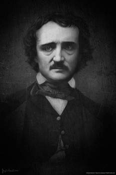 Edgar Allan Poe Portrait by Brigid Ashwood Spooky Scary Halloween Decorations Stretched Canvas Art Wall Decor 16x24